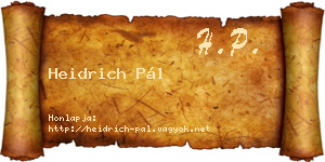 Heidrich Pál névjegykártya